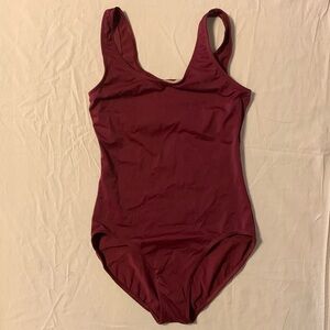Burgundy tank leotard